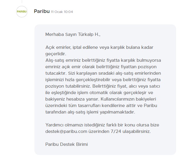 Bitcoin Satış Emri Sorunu